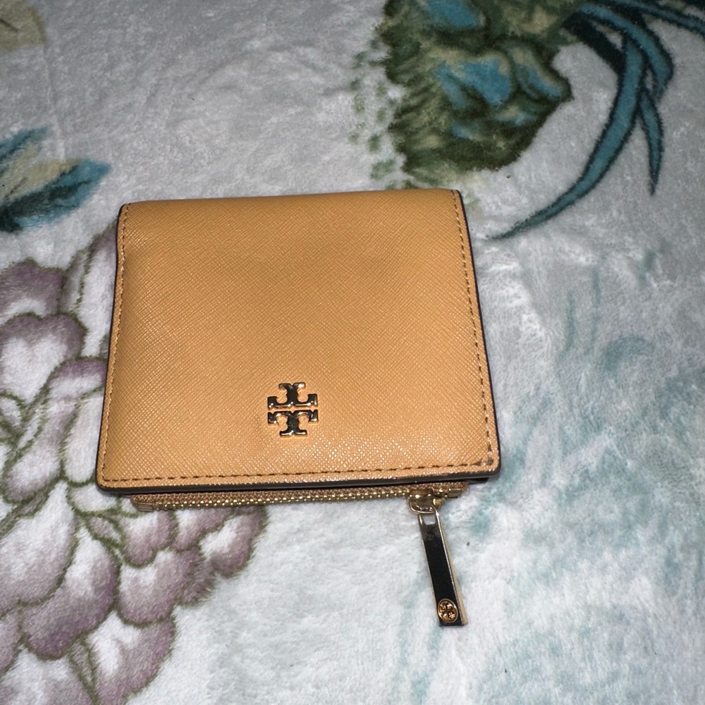 Tory Burch Gold Leather Wallet